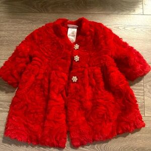 Fur red jacket